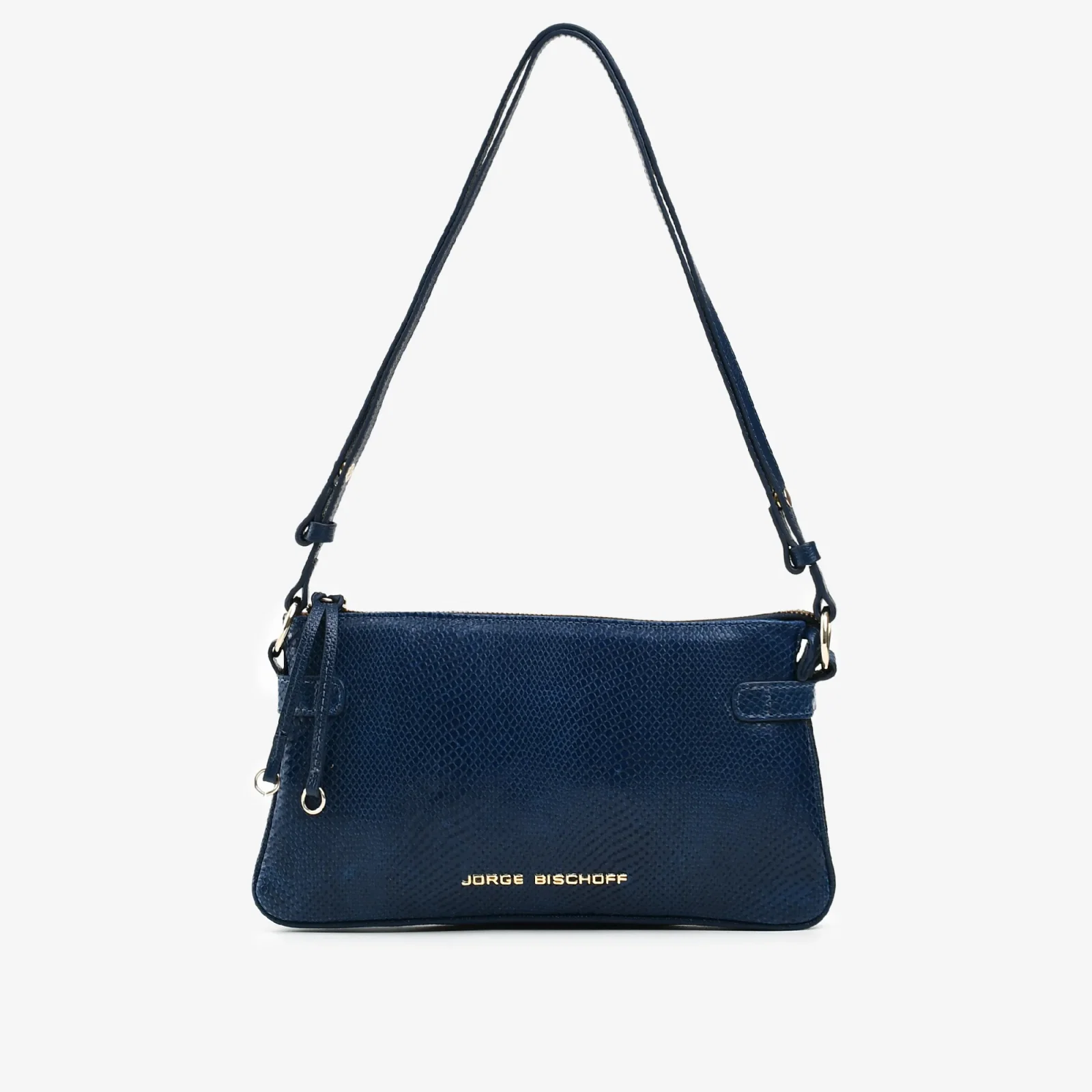 Bolsa Baguete Marinho Uco Couro Snake