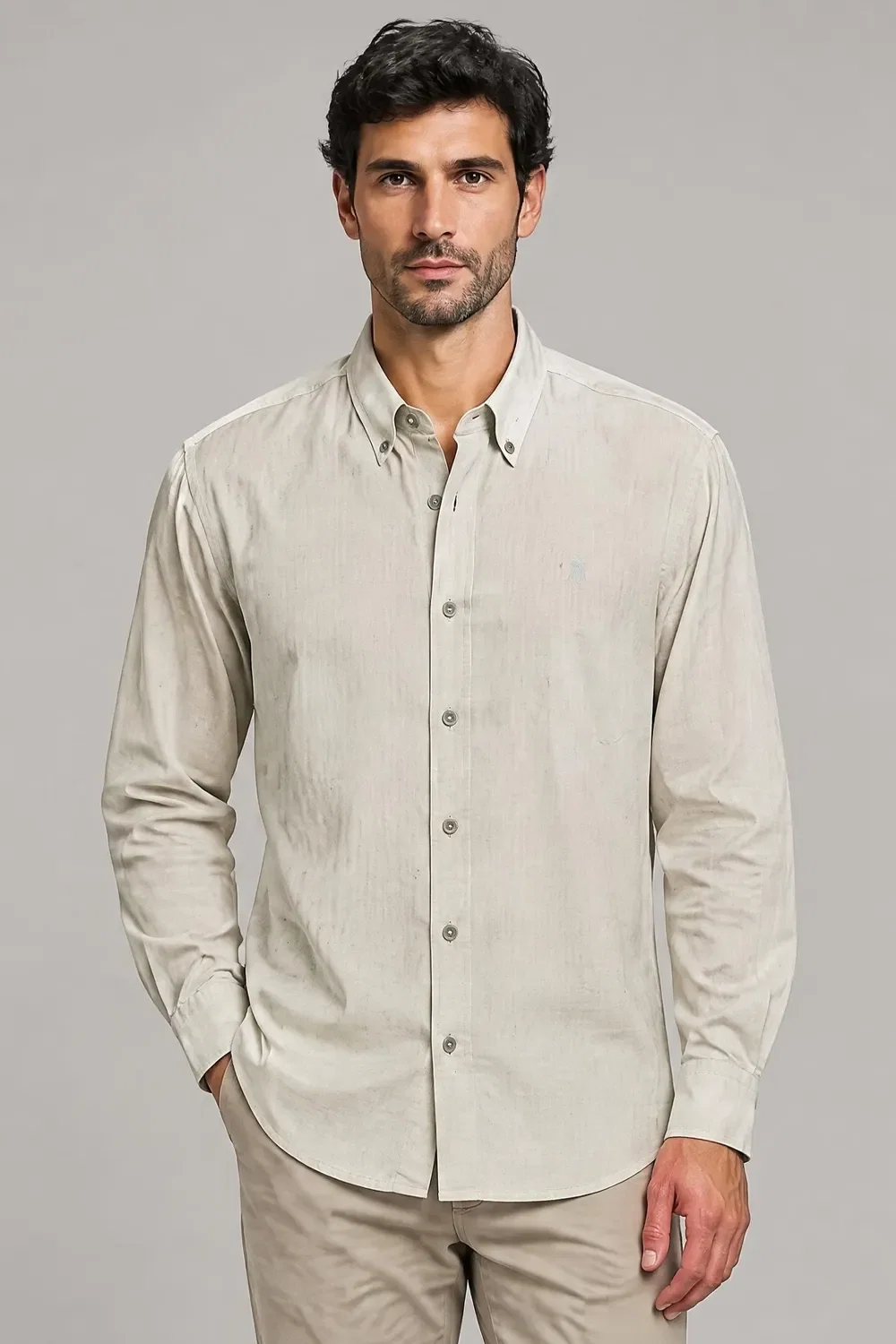Camisa Masculina Colarinho Curto Polo Wear Natural