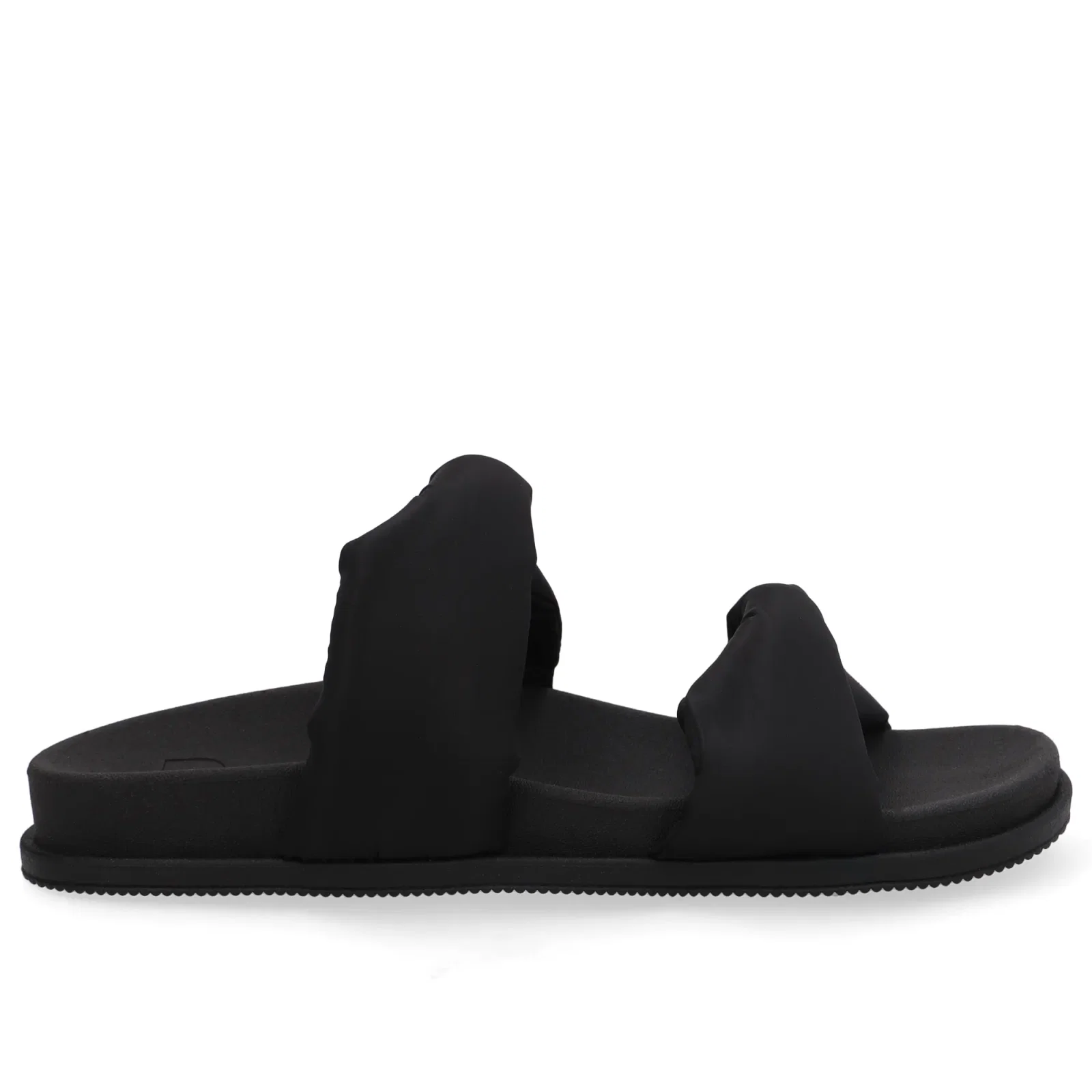 Slide Plataforma Poofy Preto Tecido