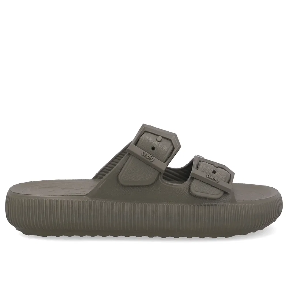 Slide Plataforma Poofy Verde Eva Fivela