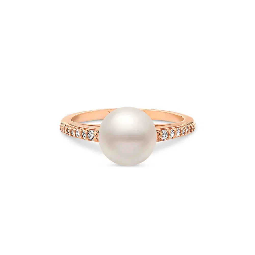 Anel Reali em Ouro Rosé 18k com Pérola e Diamantes — imagem 1