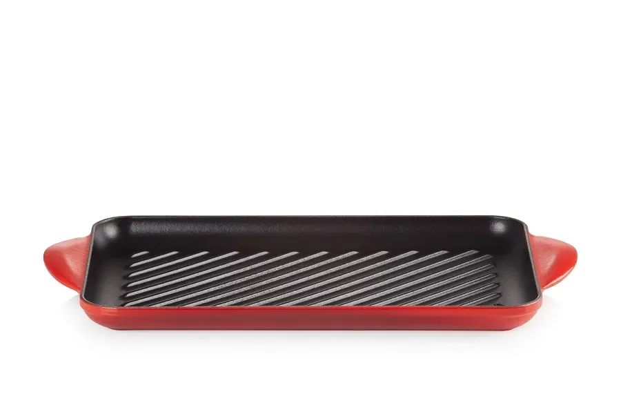 Grelha Retangular Tradicional 32cm Le Creuset Vermelha