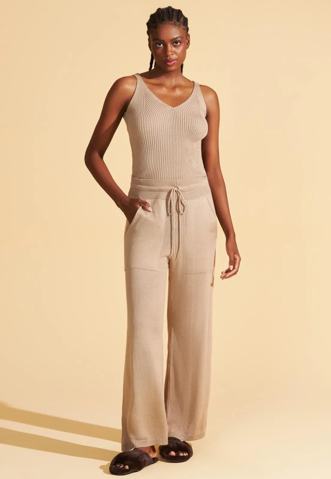 Calça Recco Pantalona de Tricot