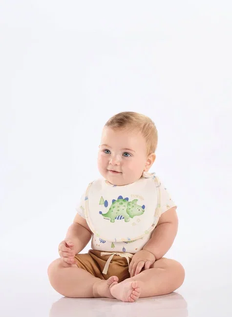 Babador Unissex Bebê em Suedine Comfy Forro Plástico (Bege) Up Baby
