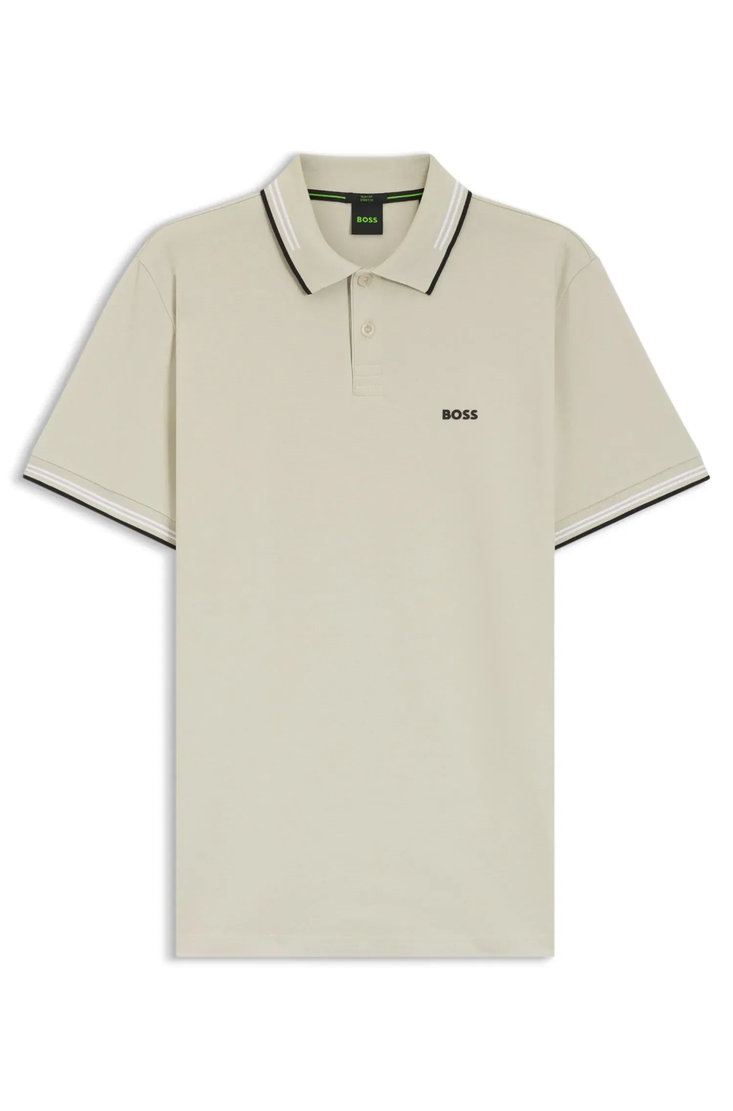 Polo Slim Fit Em Algodão Elástico Com Logo