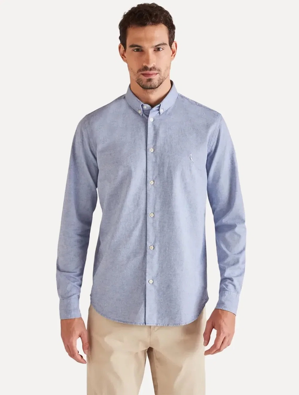 Camisa Reserva Masculina Oxford Color Icon Azul Royal Mescla
