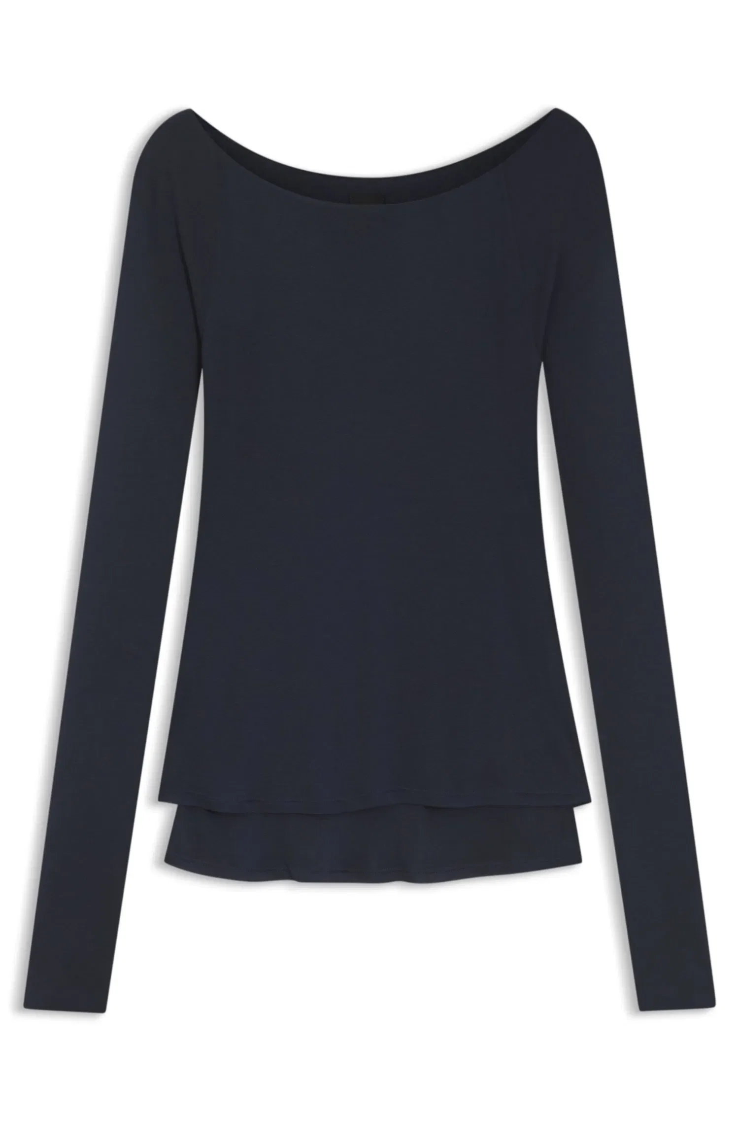 Top Em Jersey Transparente De Camada Dupla