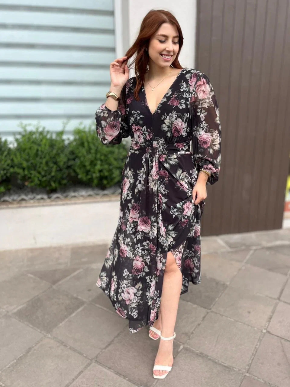 Vestido Midi em Tule Doce Trama Preto | 106315
