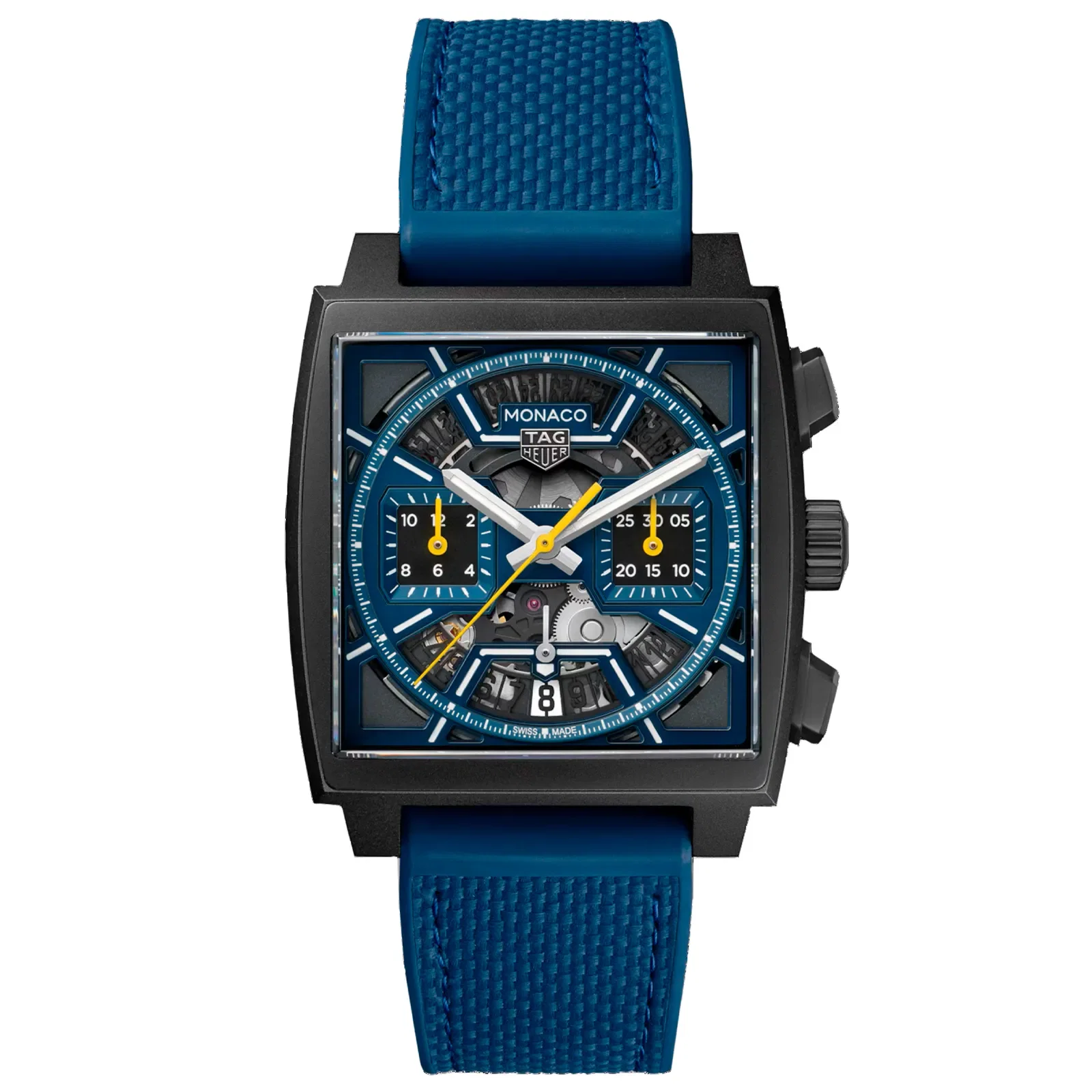 Relógio Tag Heuer Monaco Automático Masculino em Couro e Borracha Azul CBL2188.FT6261 — imagem 1