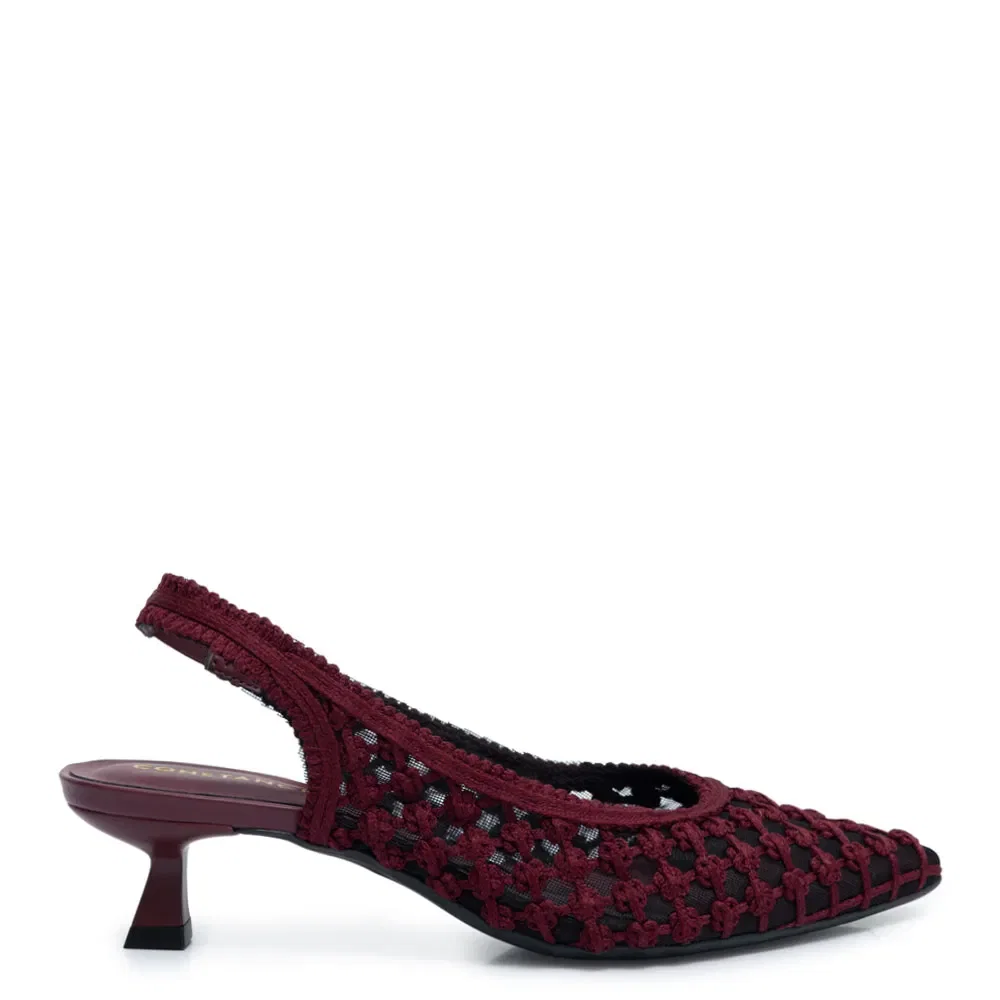 Scarpin Bordô Slingback Trama — imagem 1