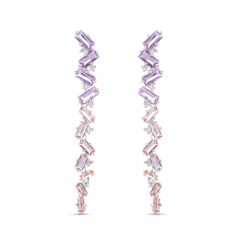 Brinco Life Aurora em Prata 925 com Pedras Coloridas