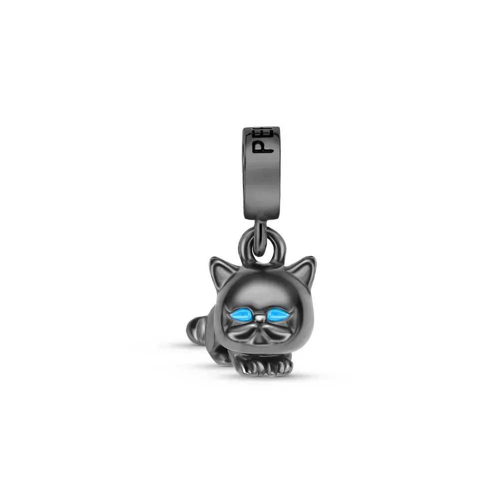 Pingente Life Animal Gato Persa em Prata 925 com Esmalte — imagem 1