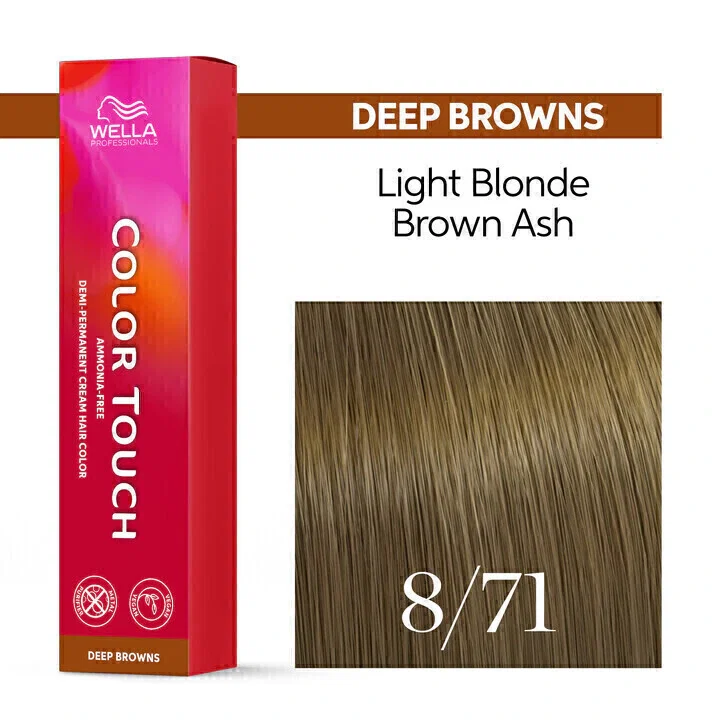 Tonalizante Wella Color Touch 8/71 Louro Claro Marrom Acinzentado
