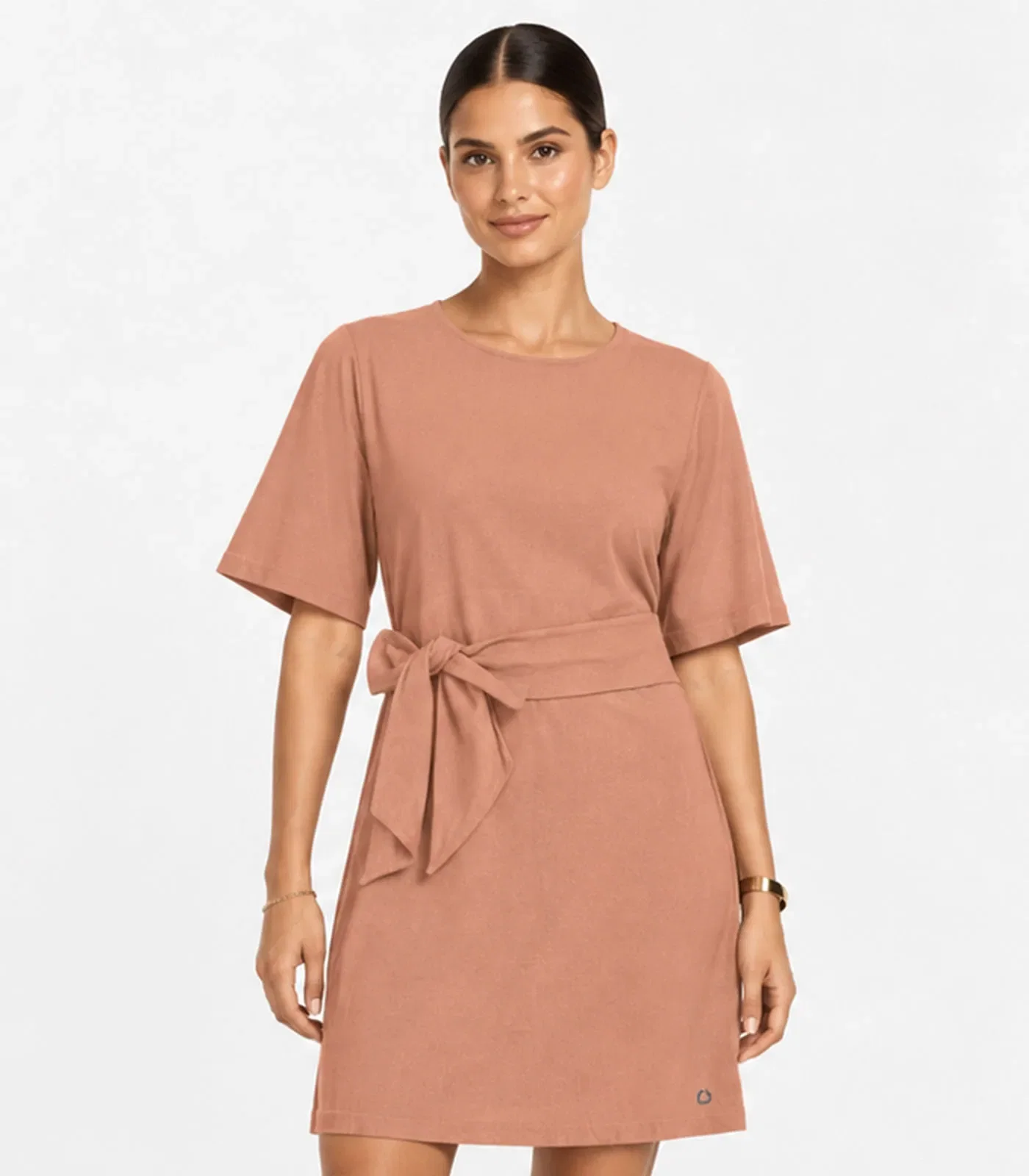 Vestido Curto Feminino Com Cinto Endless Marrom