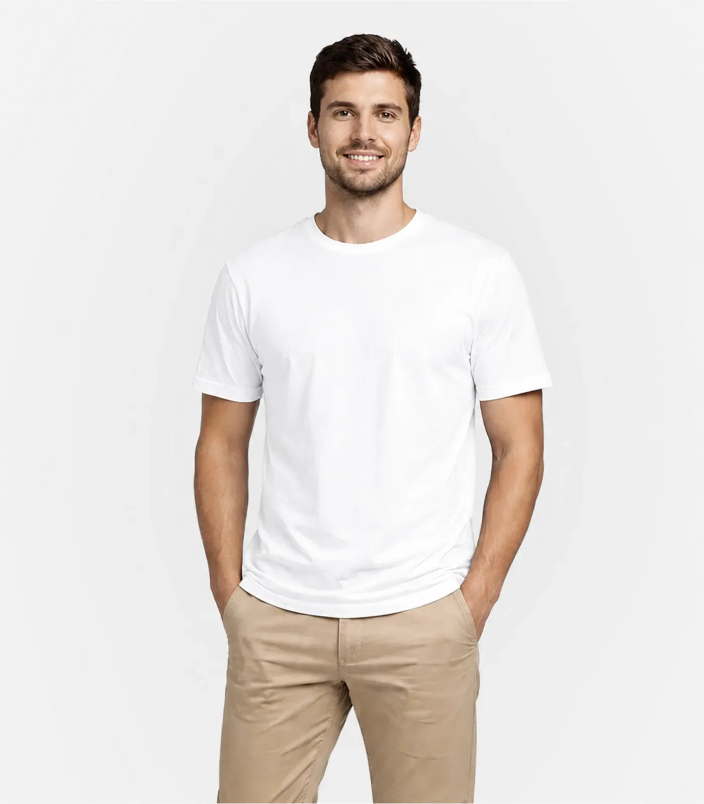 Camiseta Masculina Básica Meia Malha Select Branco
