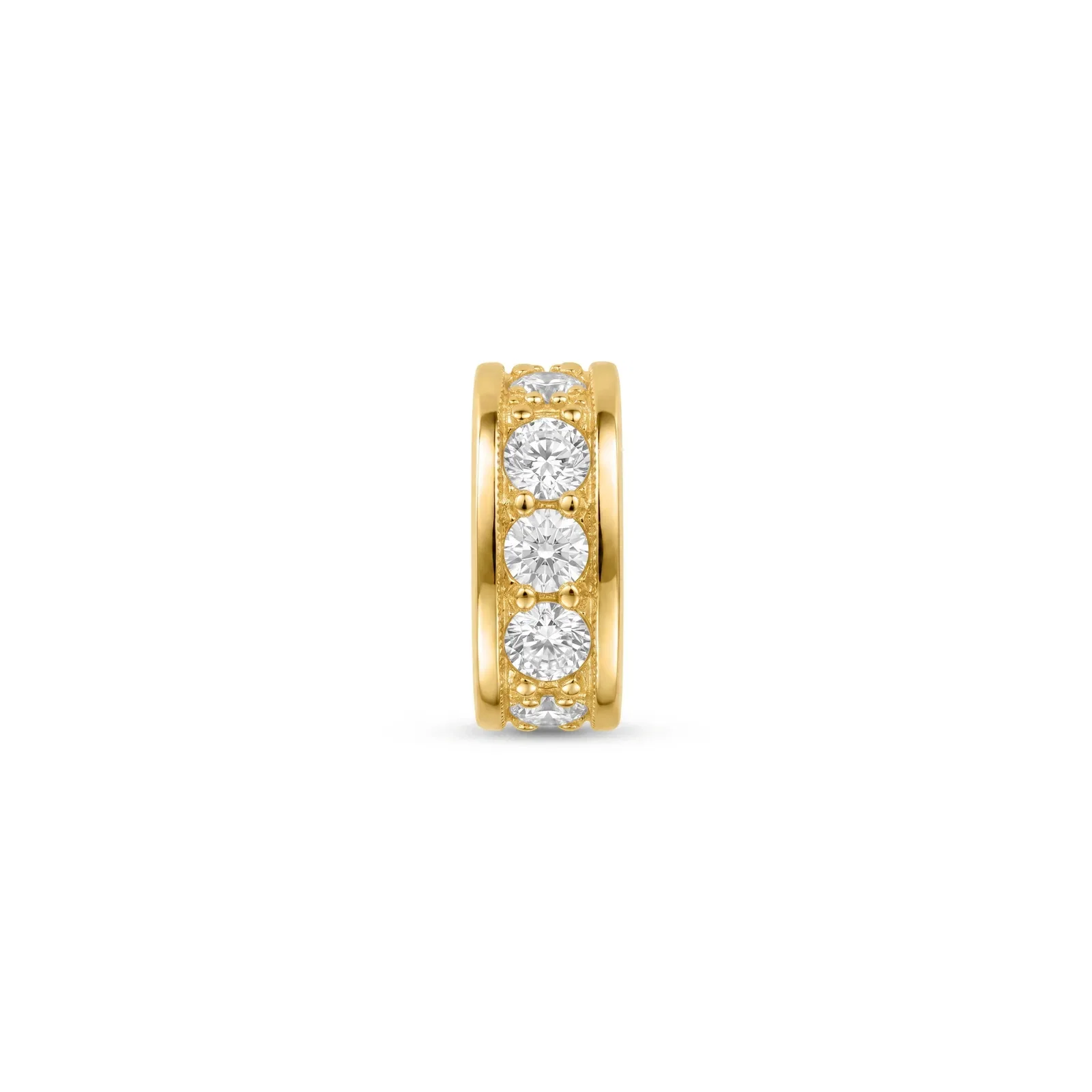 Pingente Square em Ouro Amarelo 18k com Diamantes, 8mm — imagem 1