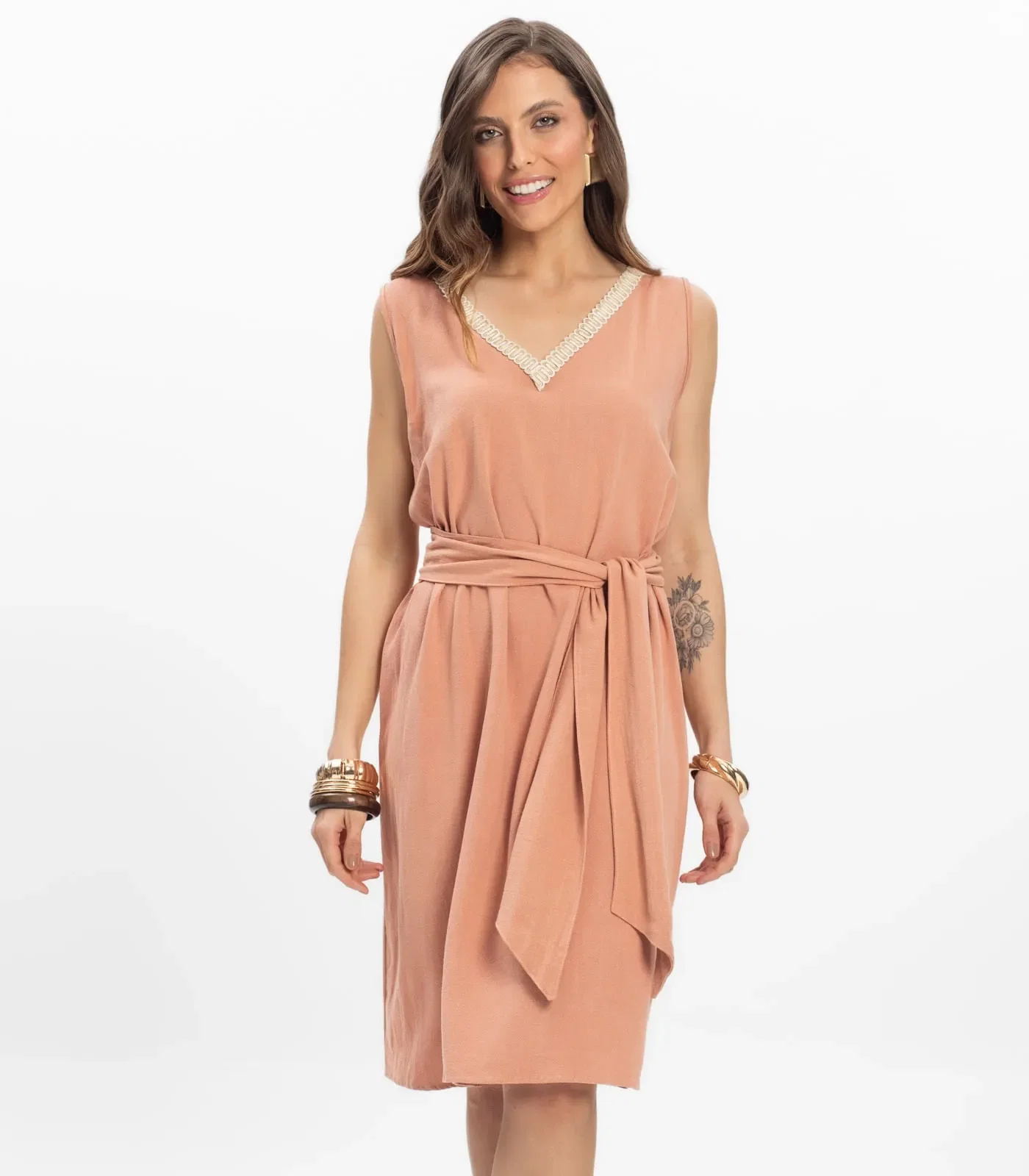 Vestido Curto Linho Strong Feminino Endless Marrom