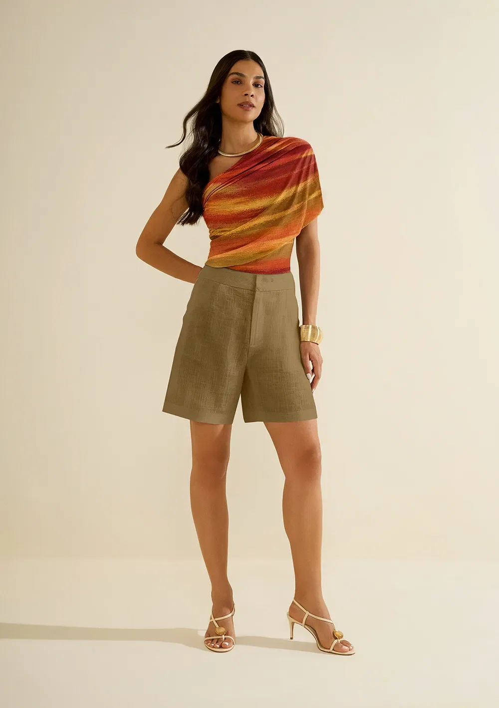 Shorts Morena Rosa Amplo Alta Verde