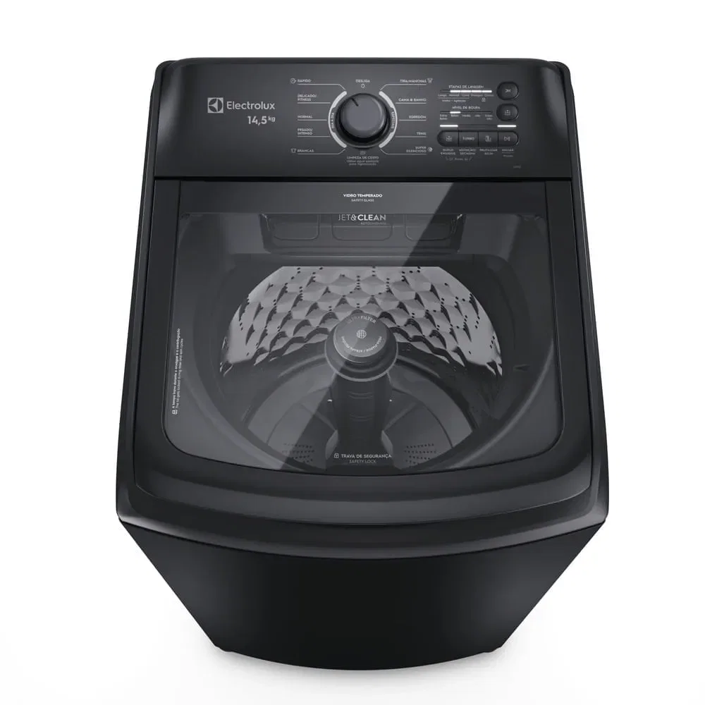 Máquina de Lavar Electrolux 14,5kg Preta Efficient Cesto Inox, Jet&Clean e Filtro Fiapos (LEP15) — imagem 1