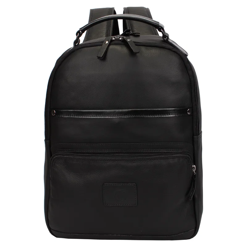 Mochila Masculina Couro Com Bolso Frontal