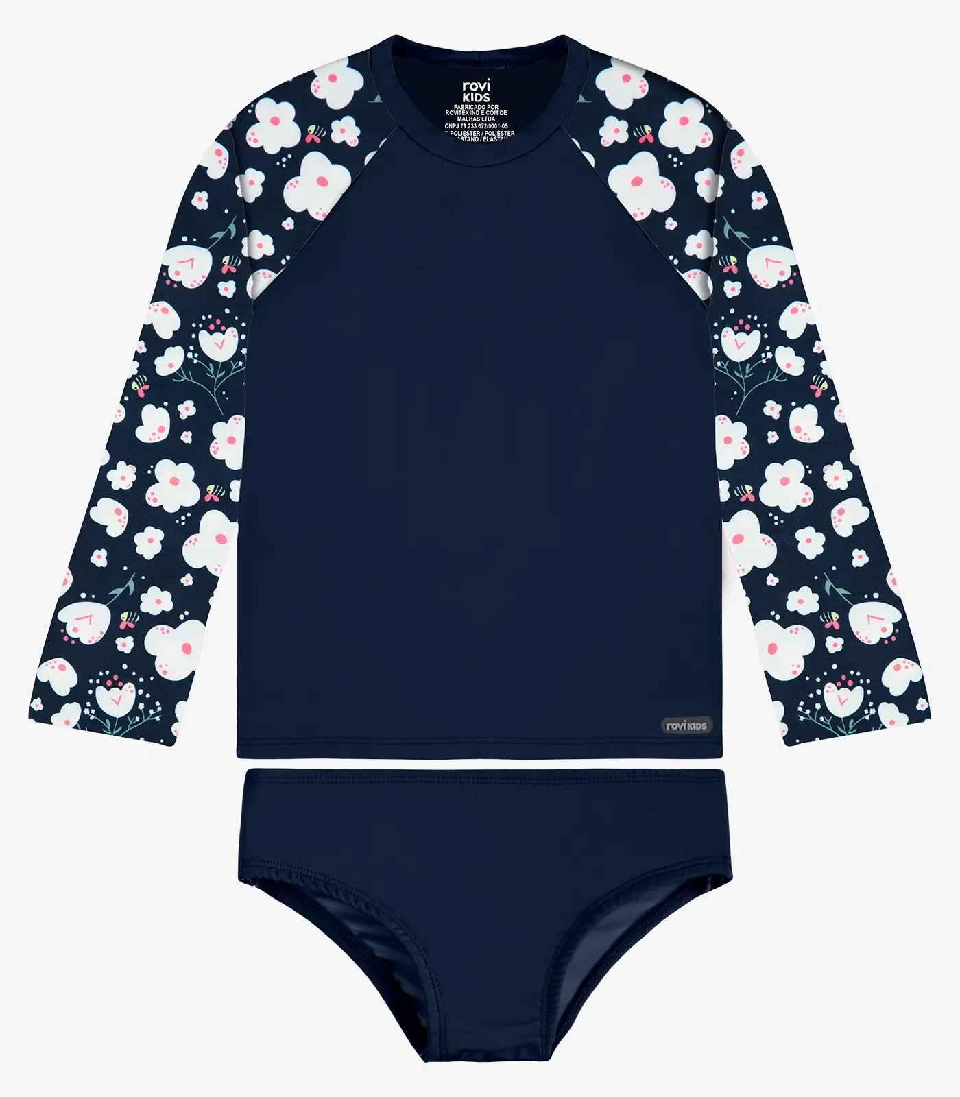 Conjunto Bíquini Infantil Proteção UV Rovi Kids Azul