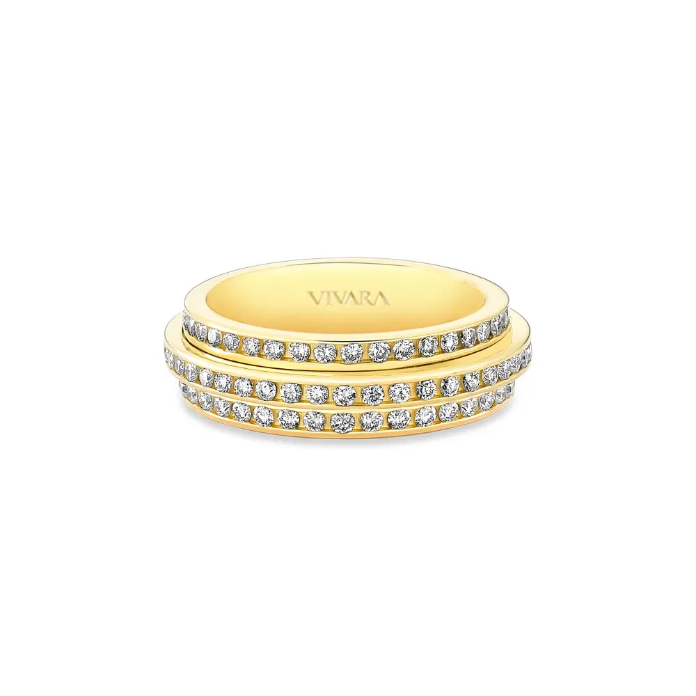 Aliança Love Me em Ouro Amarelo 18k e Diamantes 1,34ct, 6mm