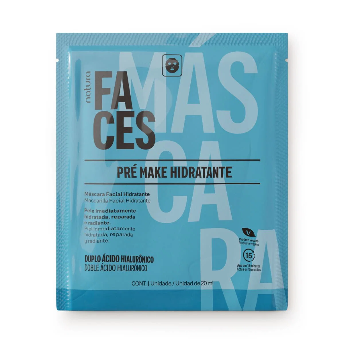 Máscara Facial Hidratante Pré Make Faces 20 ml
