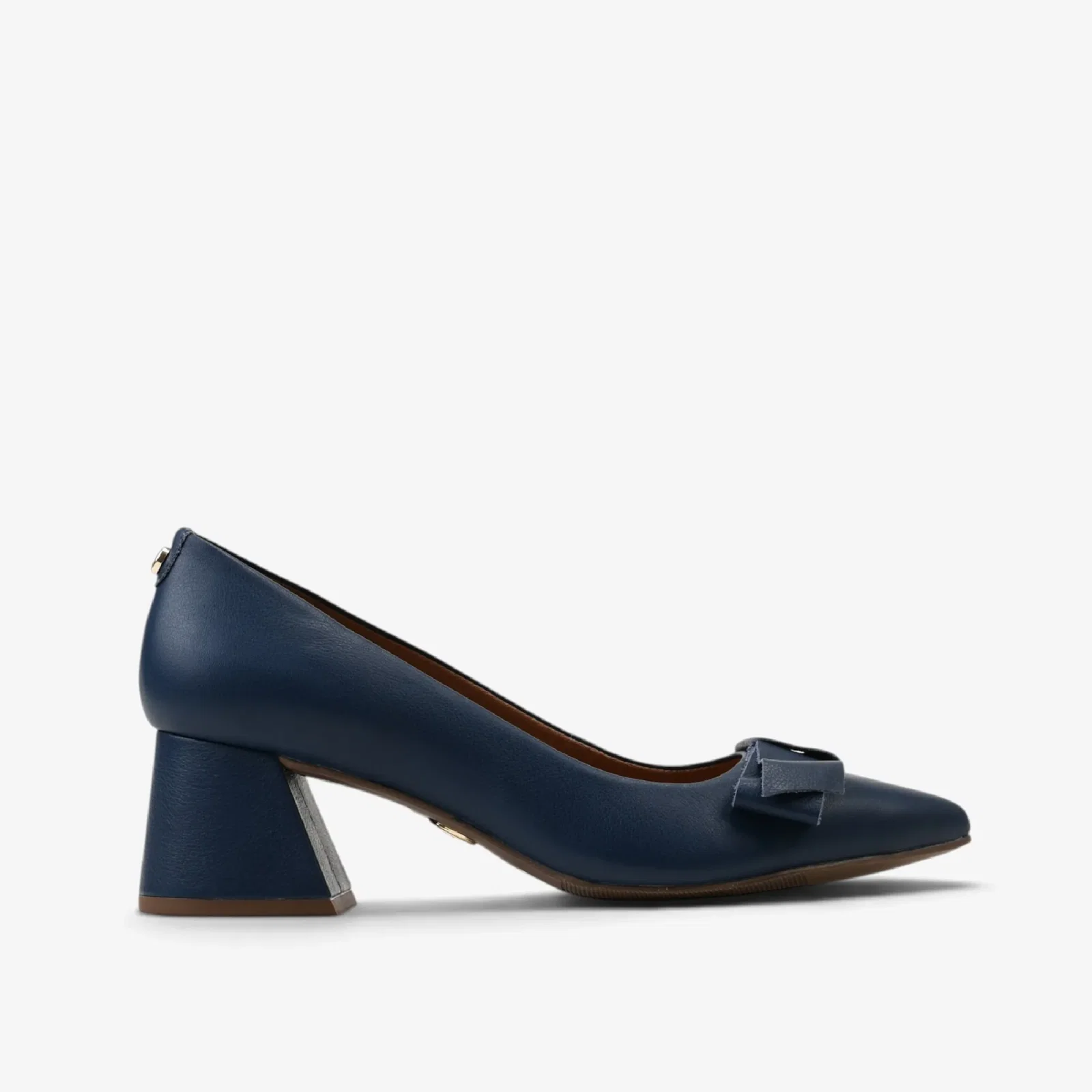 Scarpin Azul Couro