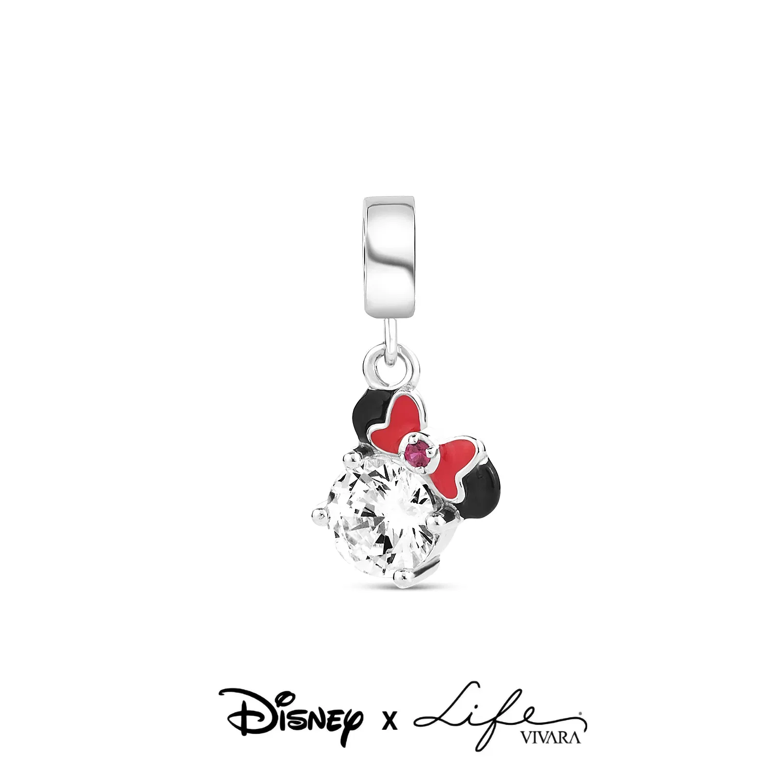 Pingente Life Disney Orelha Minnie em Prata 925 com Pedras Incolores — imagem 1