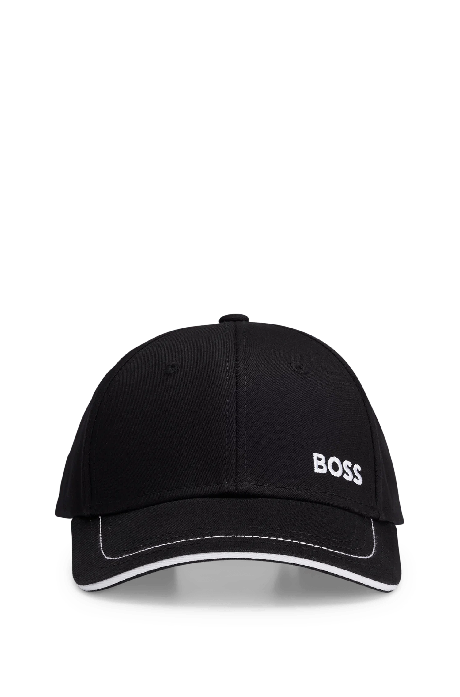 Boné De Sarja De Algodão Com Detalhe De Logotipo