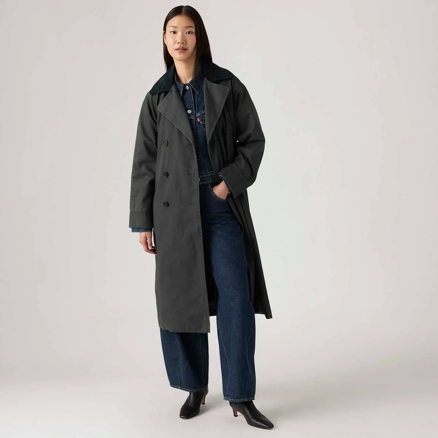 Trench Coat Levi's® Bree Barn Cinza Chumbo