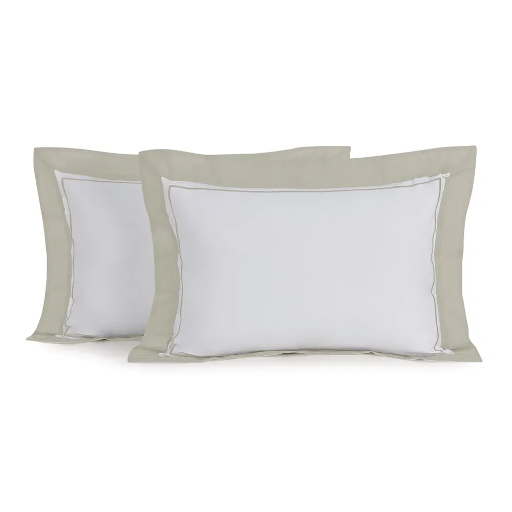 Jogo de Fronhas 200 Fios Fiesole Branco / Grigio