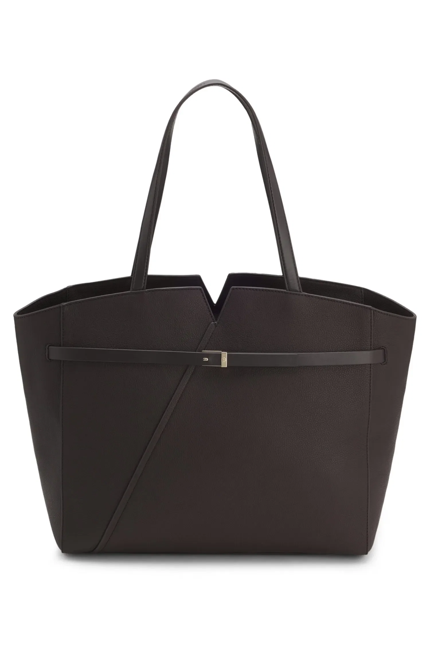 Bolsa Revers Em Couro Com Detalhe De Cinto
