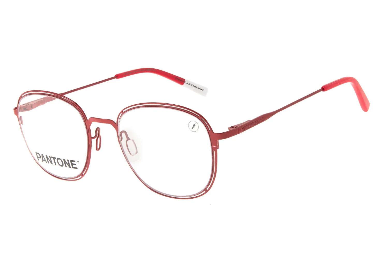 Armação Para Óculos de Grau Unissex Pantone Metal Slim Vermelho — imagem 1