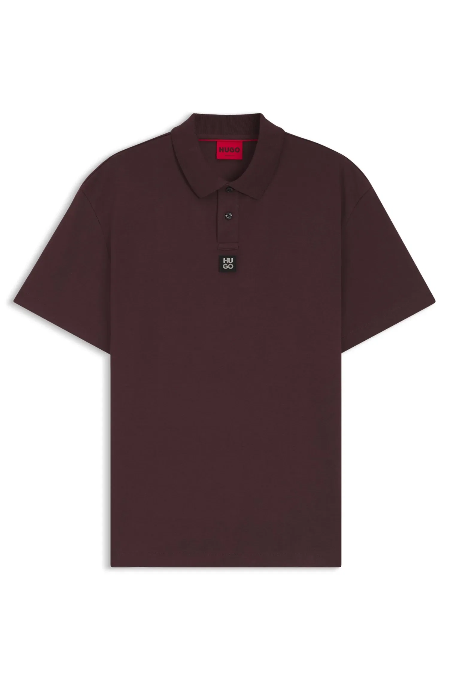 Polo De Algodão Entrelaçado Com Logo Sobreposto