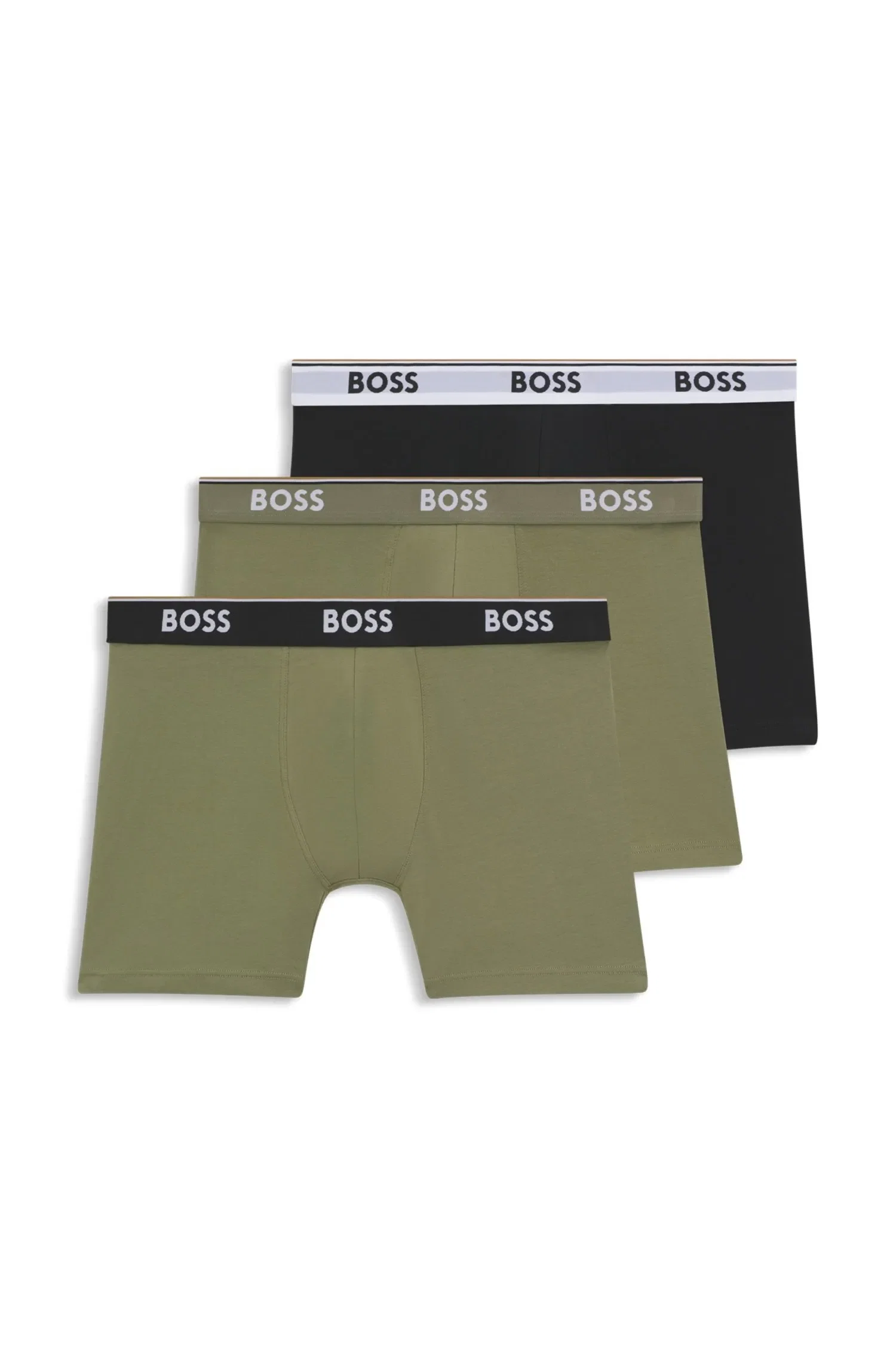 Pack De Três Cuecas Em Algodão Elástico Com Logos