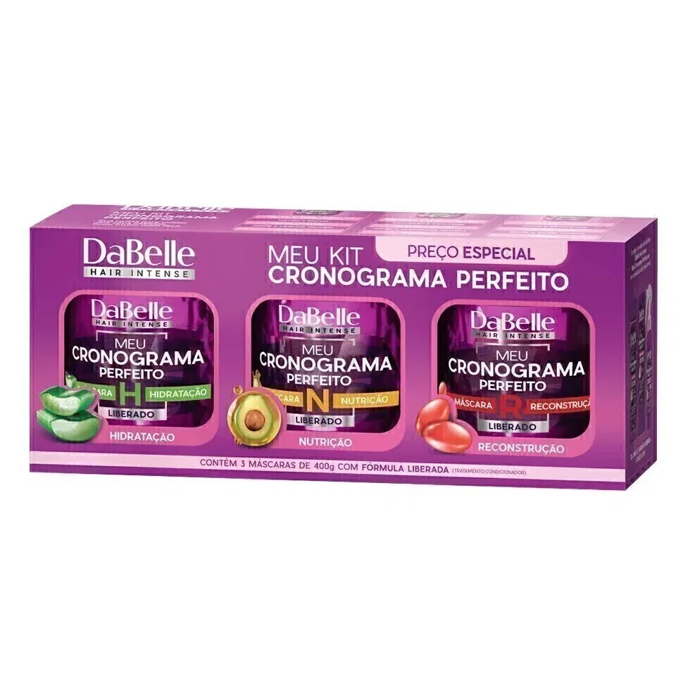 Kit 3 Máscaras Dabelle Meu Cronograma Perfeito 400g