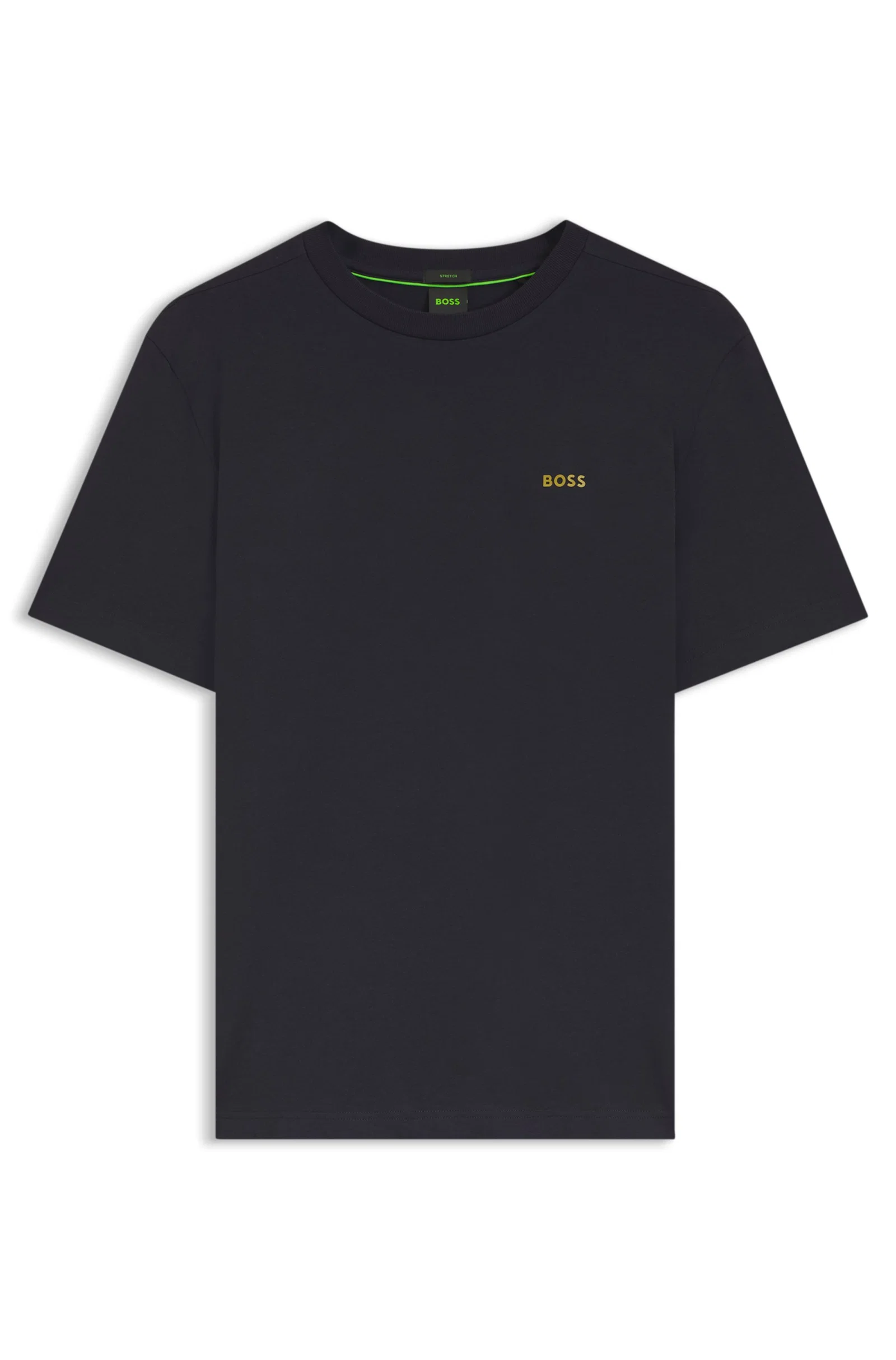 Camiseta Regular De Algodão Com Logo Contrastante