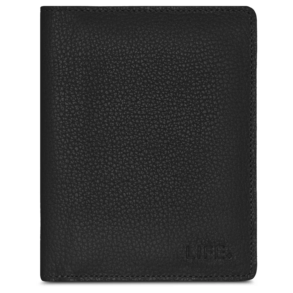 Porta Passaporte Life em Couro Preto — imagem 1