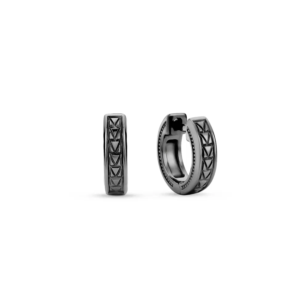 Argola Forza em Prata 925 com Ródio Negro, 13,4mm — imagem 1