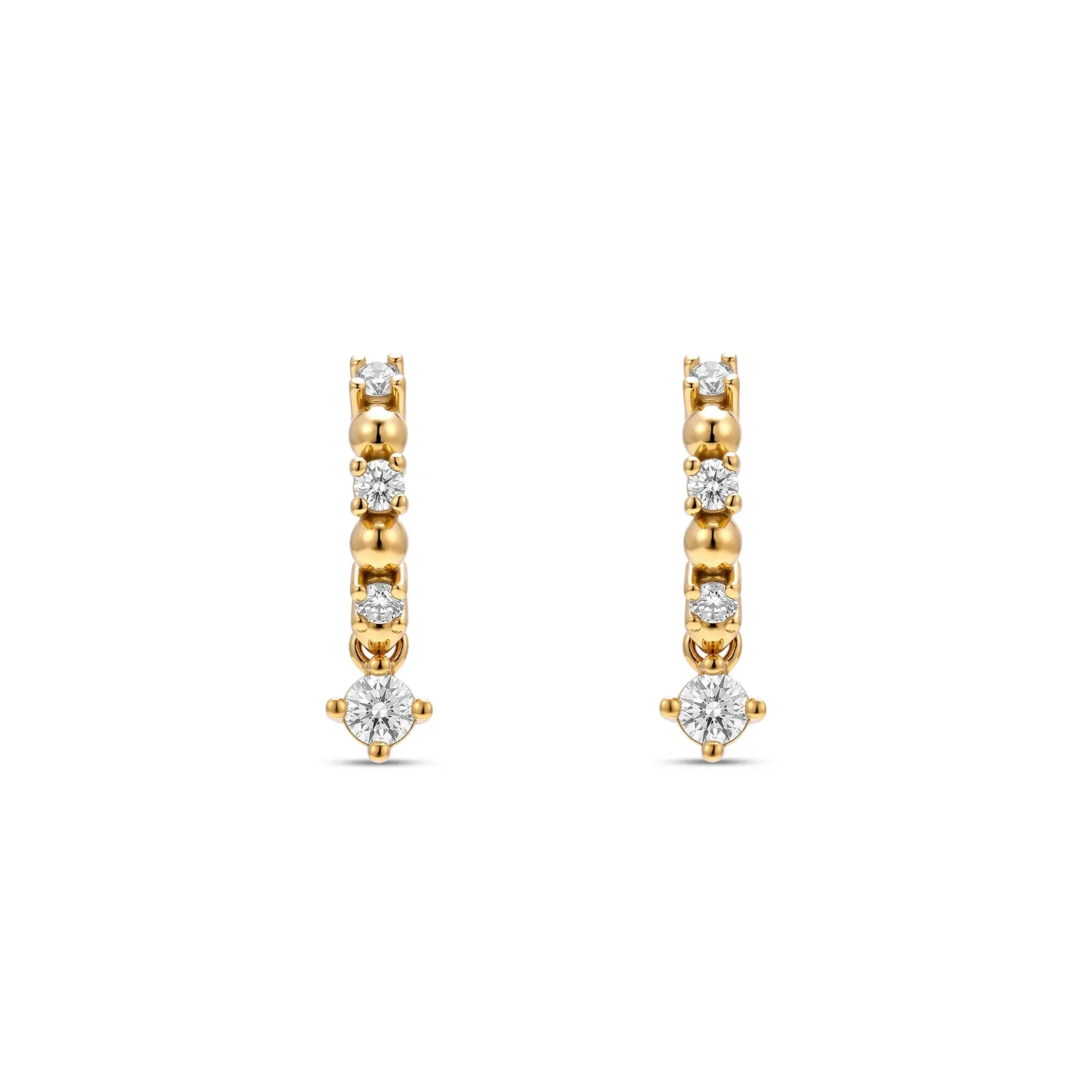 Argola Life Teen em Prata 925 com Banho de Ouro Amarelo e Zircônia Incolor, 17mm — imagem 1