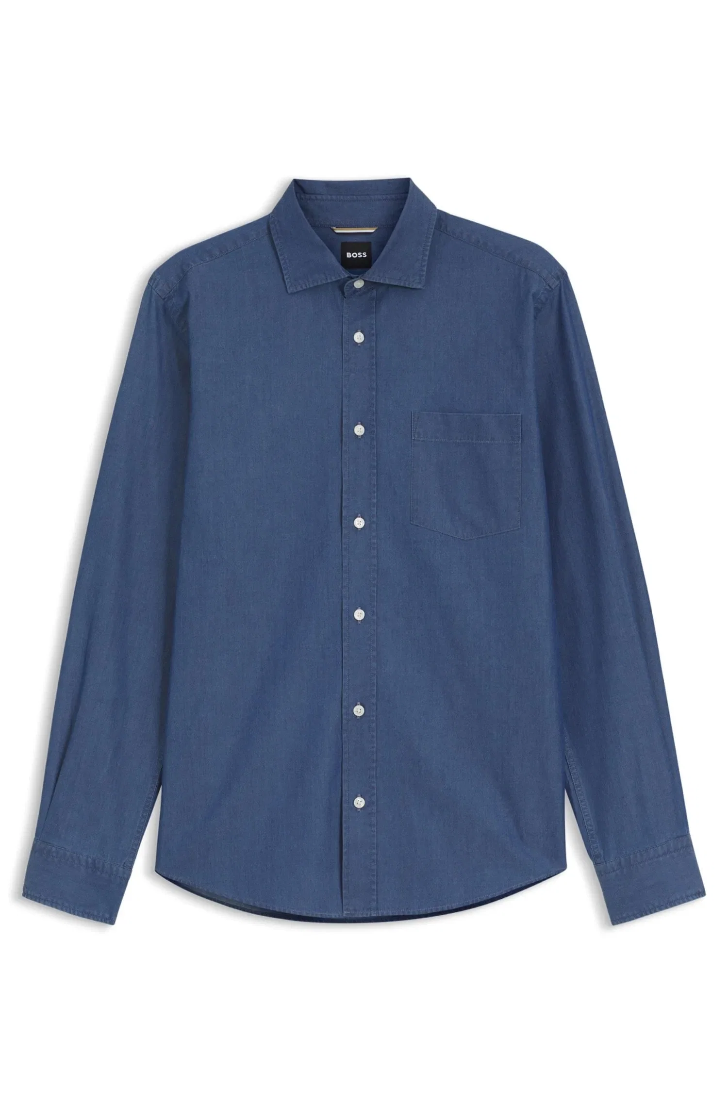 Camisa Casual Em Jeans De Algodão