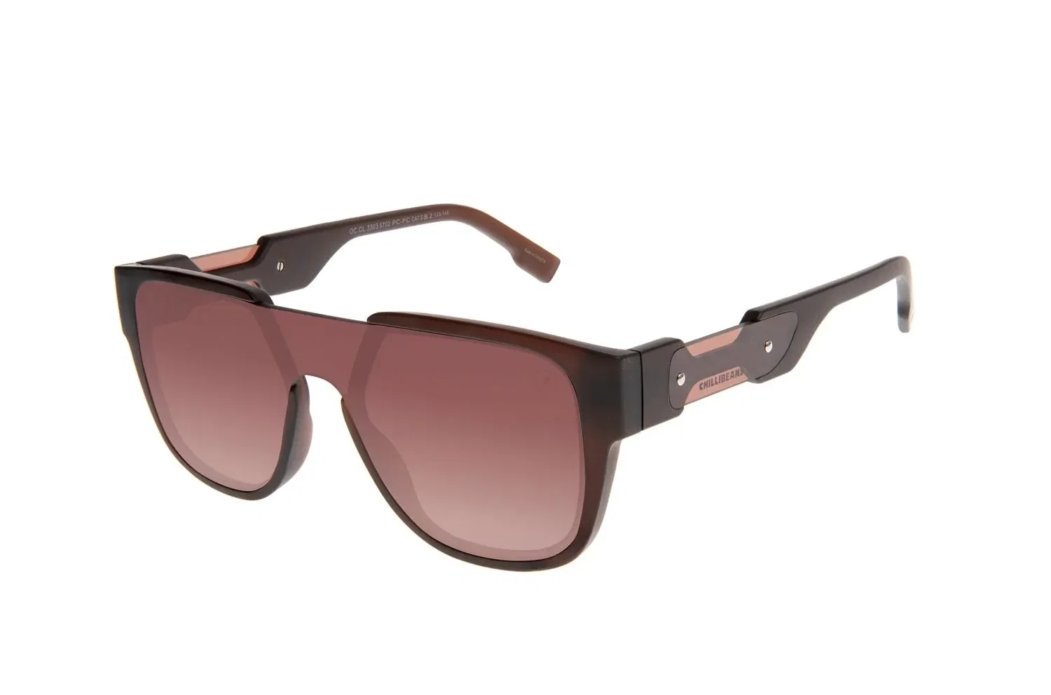 Óculos de Sol Masculino Alok Tech in Style Quadrado Degradê Marrom