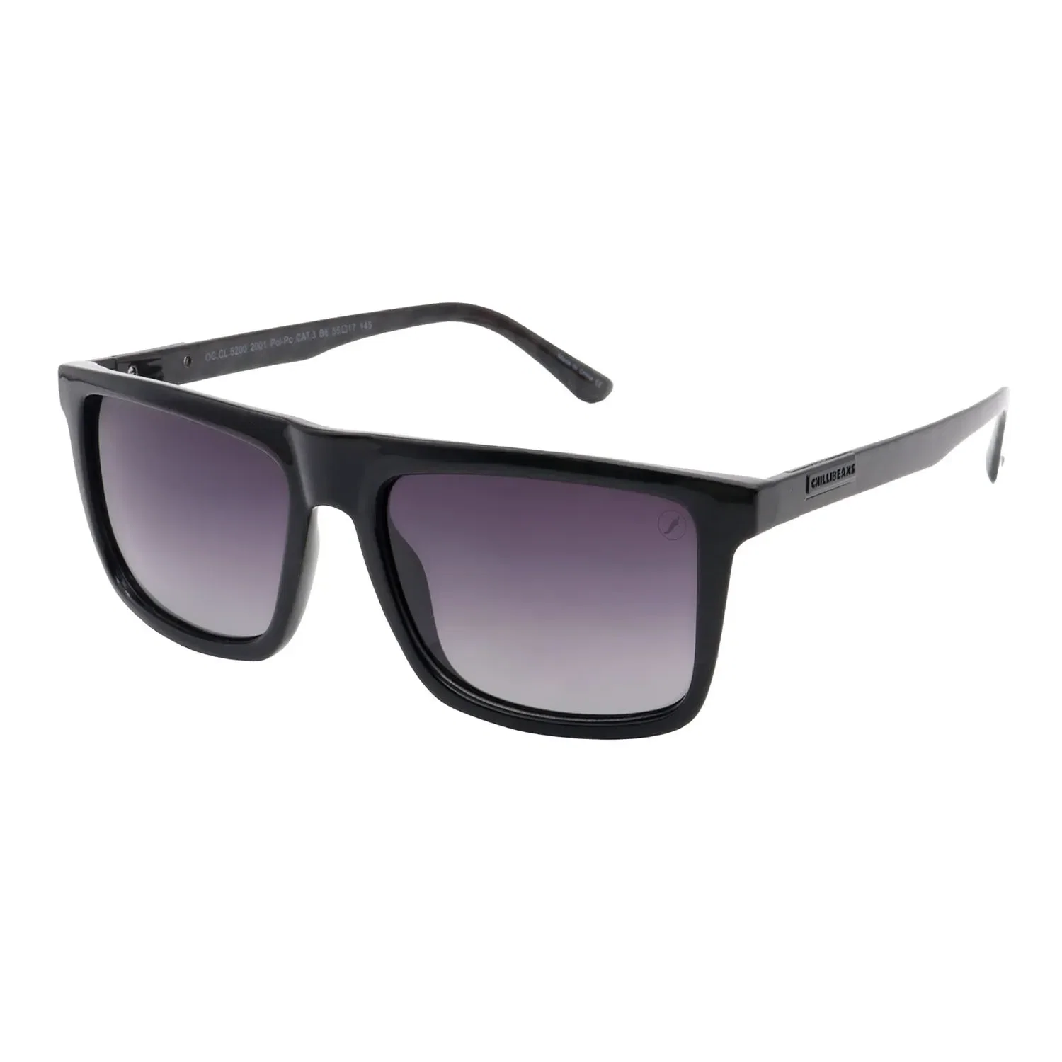 Óculos de Sol Masculino Chilli Beans Quadrado Polarizado Degradê Preto — imagem 1