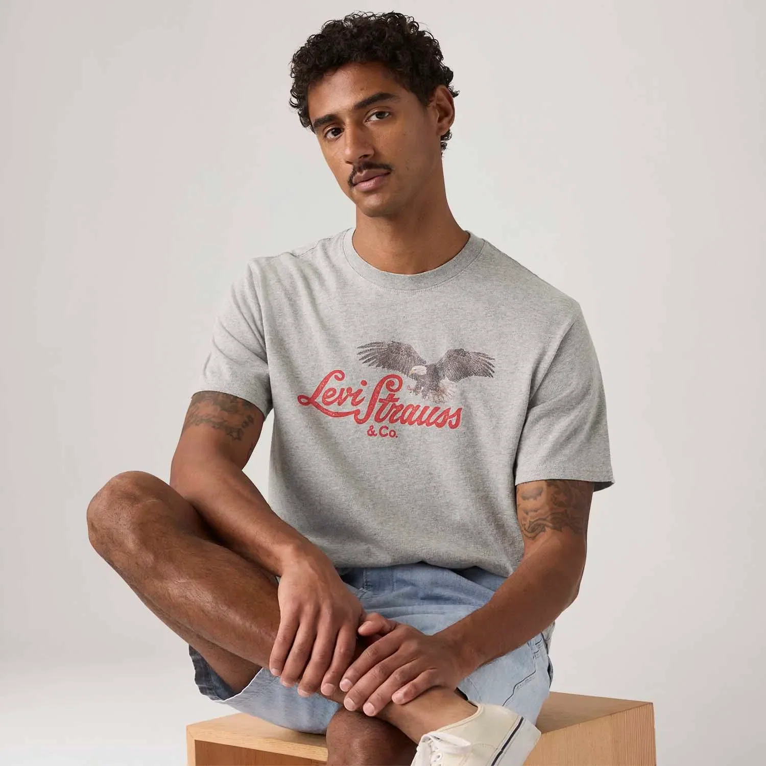 Camiseta Levi's® Graphic Cinza Manga Curta — imagem 1