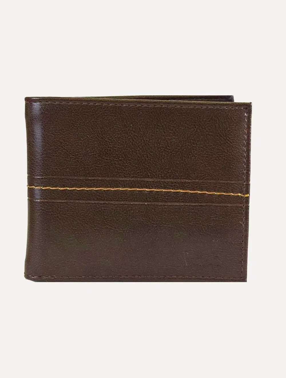 Carteira Levis Masculina Couro ID Bifold Plaid Marrom Café