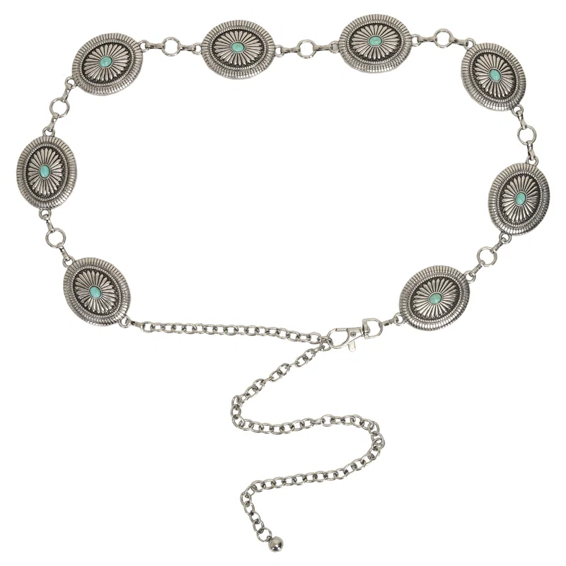 Cinto Feminino Metal Medalhas E Pedras 3cm