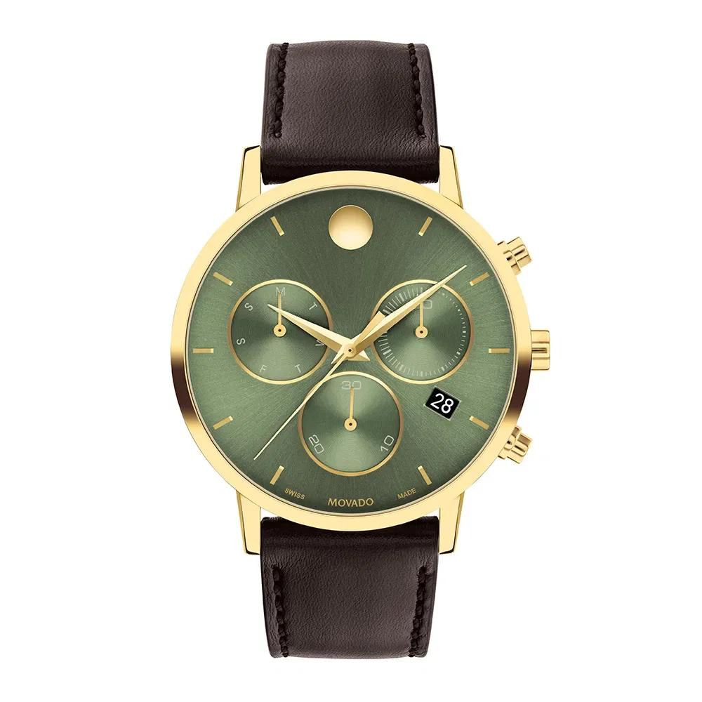 Relógio Movado Masculino Couro Marrom 607890 — imagem 1