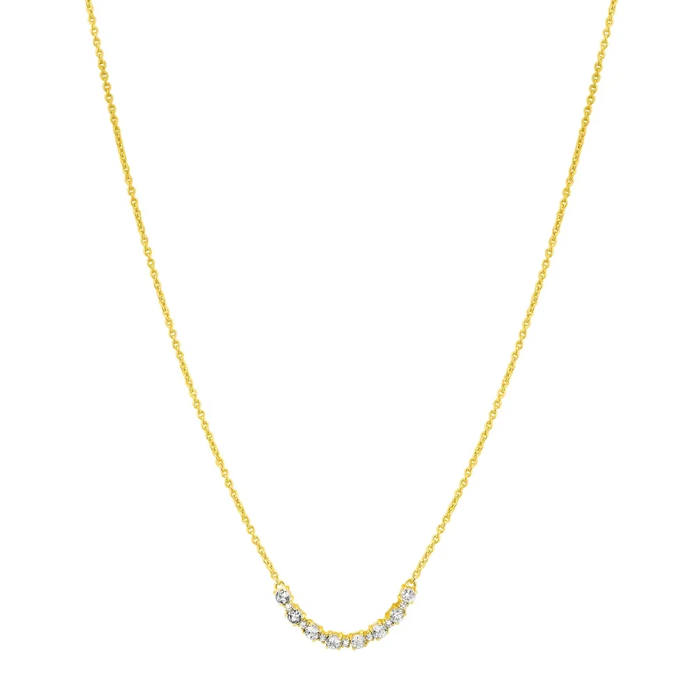 Colar Life Ocean Prata 925 com Banho Ouro Amarelo 18k e Pedras Incolores