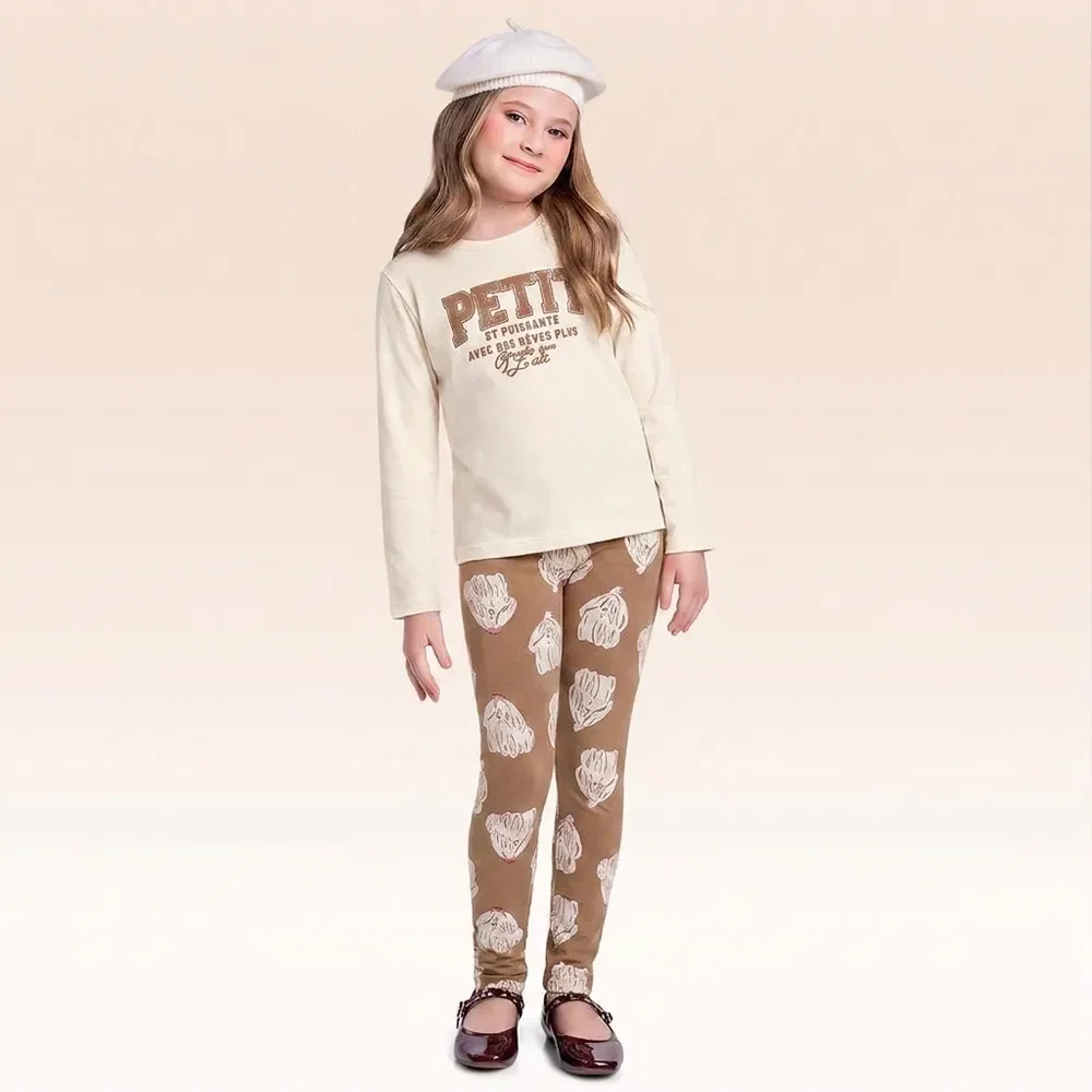 Conjunto blusa manga longa e legging